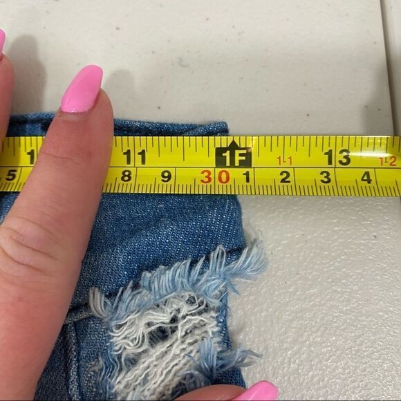 APHRODITE High Rise Ripped Distressed Capris - Picture 8 of 10